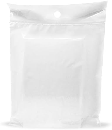 9x12 White Disposable Car Trash Bags, Leak-proof, Small Size, 50 Pack, 2 Mil Thick, with Die-Cut Handles by PPB