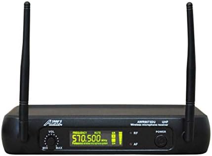 Audio 2000S S6073M UHF Wireless Lavalier Microphone System with Balanced XLR and 1/4-Inch Outputs, Volume Control, and Hard PVC Carrying Case