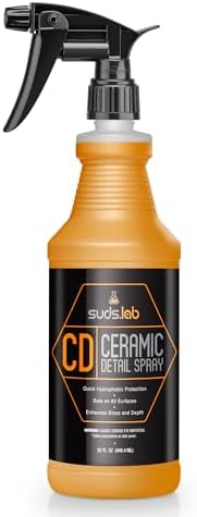 Suds Lab CD Ceramic Detail Spray, Wax Preserving Detailing Cleaner, Easy Surface Prep, Remove Dirt Dust And Oil, Water Repellent Protection, Easy To Use Spray For A Spot Free Shine 32 oz.