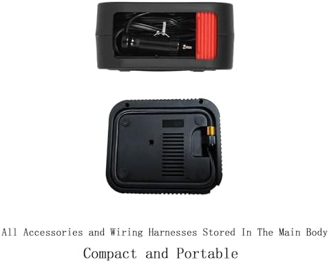 Portable Tire Inflator Air Compressor Pump Pressure with Tire Gauge Emergency and LED Light Vent for Car Motorcycle Bike Ball DC 12V Fast Inflation