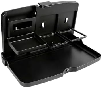 Car Food Tray Holder, Multifunctional Foldable Car Backseat Travel Tray, 13.38" x 7.87" Back Headrest Seat Eating Food Trays, for Food, Meal, Snack, Drinks (Black)