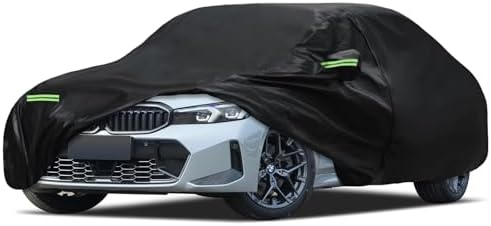 Car Cover Custom Fit for 2007-2025 BMW 3 Series M3 320i 325i 328i 330i 340i, Migaven Waterproof Full Exterior Cover Sun Rain Protection with Door Zipper and Cotton Lining