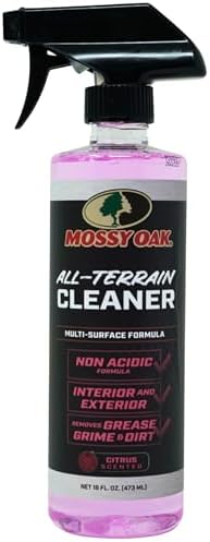 Mossy Oak All-Terrain Cleaner, All-Purpose Interior and Exterior Spray for Trucks SUVs Cars Jeeps UTVs & ATVs, Cleans Plastic Vinyl Rubber Carpet Upholstery & Hard Surfaces, Made in USA, 16 oz