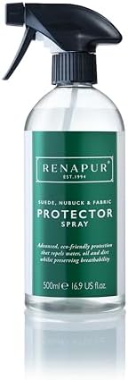 Renapur Fabric & Suede Protector Spray - Water Repellent & Stain Guard for Couches, Furniture Upholstery, Carpets, and Car Seats - Non-Toxic, Water-Based Formula - Large 16.9 Fl Oz (500ml)