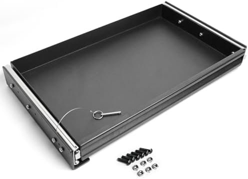 Heavy Duty Steel Sliding Battery Tray,Generator Slide Out Tray for RV, Universal RV Storage Rack for Tools and Outdoor Gear (24"x24"x2.7")