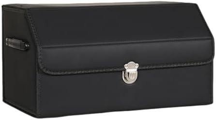 Car Trunk Organizer Leather Storage Box with Lid for Trunk SUV Sedan