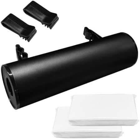 Car Tissues Holder, Portable Facial Tissue Cylinder Box, Refillable Auto Interior Canned Napkin Container for Most Cars, Home, Office (Black)