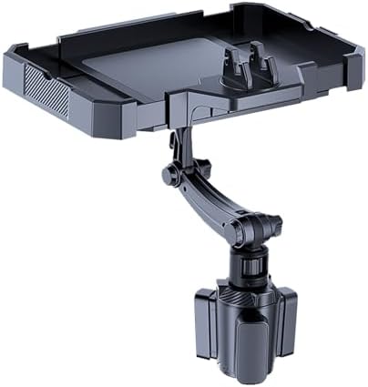 Larger Car Cup Holder Tray, 9~11 inch Expandable Car Food Tray for Eating Hamburger/Snacks, Car Travel Cup Coffee Table Stand 360° Rotating Tray Table with Phone Holder, Road Trip Essentials