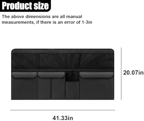 Car Trunk Organizer, Space Saving Hanging Automotive Back Seat Organizer Storage Bag with 10 Pocekts, Foldable Vehicle Interior Cargo Organizer Accessories for Car, SUV, Truck, MPV (Black)
