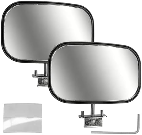 2PCS Car Blind Spot Side Mirror, Adjustable Wide Angle Reversing Auxiliary Mirror with Screw Fixation, Universal Expanded Vision Modification Accessories for Car, Truck, SUV (Black)