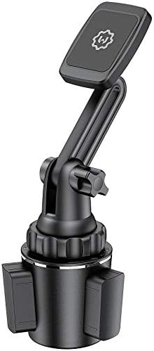 Magnetic Cup Holder Phone Mount – Universal Car Mount with Adjustable Base and Extendable Arm, Compatible with All Smartphones