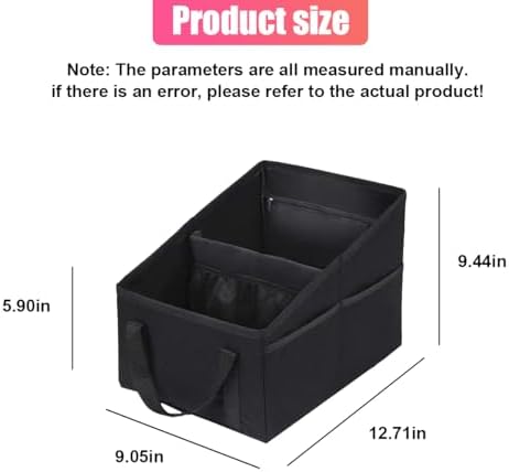 ZIMISI Car Seat Organizer, Collapsible Trunk Organizer with Detachable Divider, Handles and Multiple Pockets, Backseat Car Storage, Passenger Seat Organizer for Front/Back Consoles (Black)