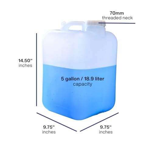 FastRack 5 Gallon Hedpak with Cap | BPA-free, Food-Grade, and Leak-Proof | White Water Container | Ideal for brewing, fermentation, or storage