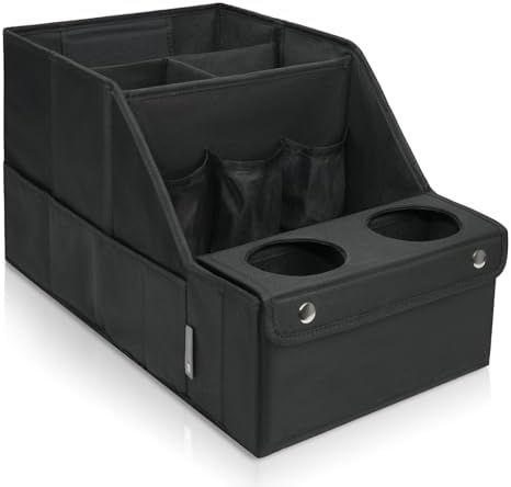 MULISOFT Car Seat Organizer - Backseat with 11 Compartments, 2 Cup Holders, and 2 Oversized Side Pockets for Travel and Storage