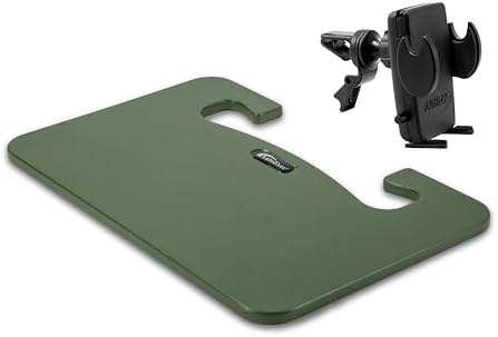 AutoExec Wheelmate Extreme Deluxe Car Steering Wheel Tray Vehicle Desk, Army Green with Phone Vent Clip (for Thicker Steering Wheel)