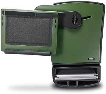 AutoExec Reach Car Desk for Your Vehicle Workstation and Mobile Office, Front Seat Army Green with Tablet Mount