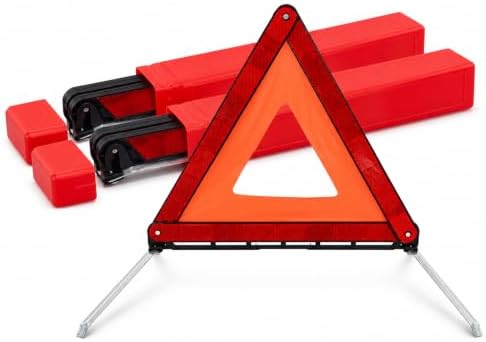3 PCS Triangle Warning Frame, Foldable Roadside Hazard Sign Car Safety Reflector with Storage Case, Reflective Triangle Safety Sign for Vehicle Breakdown, Car Accessories