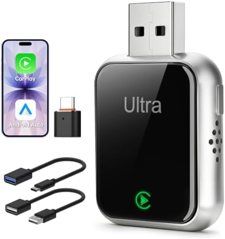 Ultra Mini Wireless CarPlay & Android Auto Adapter,Plug & Play,No Lag