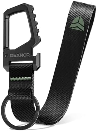 Dexnor Heavy Duty Carabiner Lanyard Keychain Strap for Keys and Everyday Carry Items, Bottle Opener Carabiner Clip Key Chain Keyring with Wrist Lanyard for Car Key Fob Organizer