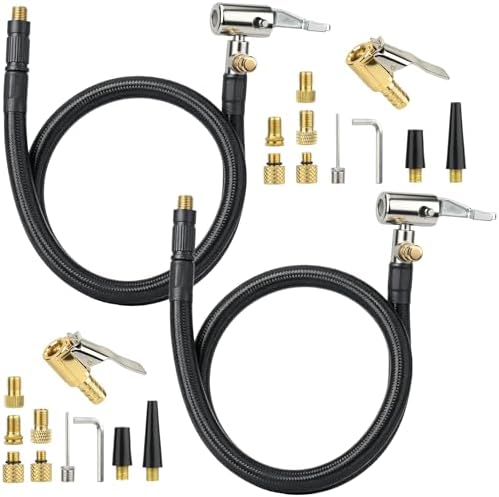 21'' Tire Inflation Hose,Tire Inflator Hose Adapter w/360° Rotating End