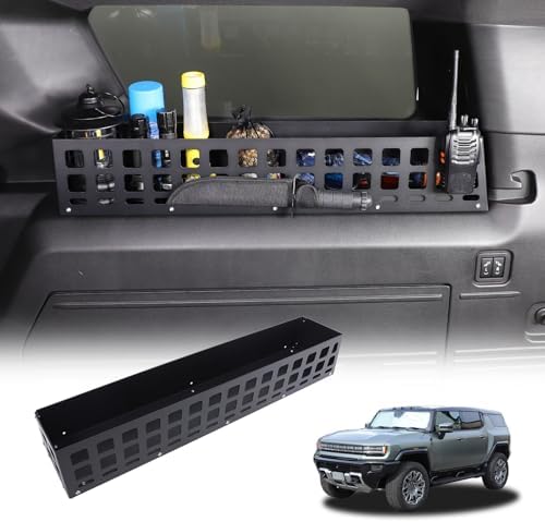 Aluminum Rear Trunk Organizer Compatible with 2024 2025 2026 Hummer EV Accessories Trunk Storage Cargo Management System Rack Modular Storage Box Basket (Right Side-Black)