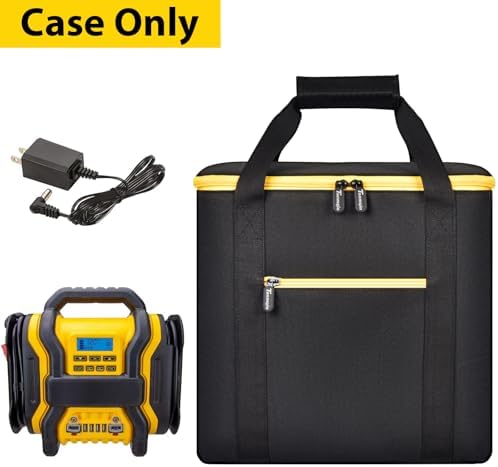 Jump Starter Hard Case for DEWALT DXAEPS14 2000 Peak, Car Emergency Bag | Pocket Stores Clamps Cables Accessories, Keeps Battery Booster Protected For Drivers, Road Trips And Trunk Kits, Bag Only