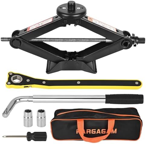 Car Jack Kit for Tesla Model 3/S/X/Y – 2.5 Ton Scissor Jack with Tesla Jack Pads & Tesla Tire Repair Kit for Spare Tire Changing and Repair Tools