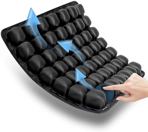 Inflatable Travel Seat Cushion for Airplane, Portable Air Cell Seat Pad for Long Flights, Office Chair, Car Seat, Train and Stadium Seats, Lightweight Travel Cushion for Sitting Comfort