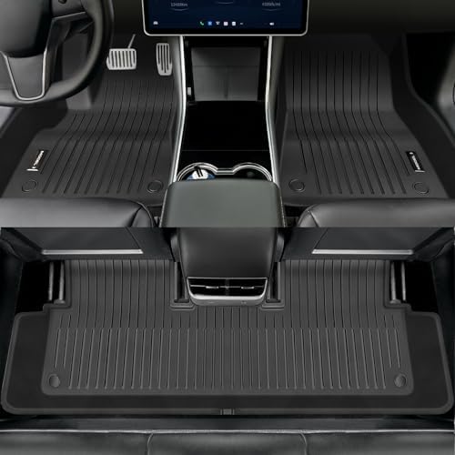 Pedigree Floor Mats Compatible with Tesla Model 3,Custom Fit Floor Liners for 2026 2025 2024 Tesla Model 3,1st & 2nd Row All Weather Protection
