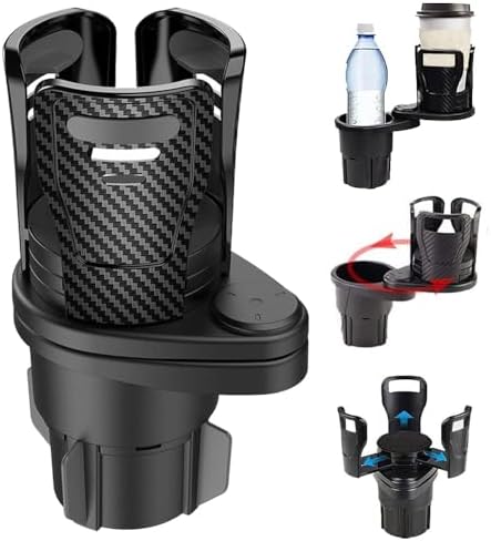 Car Cup Holder Expander for 2023 2024 2025 2026 Mazda CX-50, Cup Holder Adapter with Expandable Arm and Adjustable Base,Carbon Black