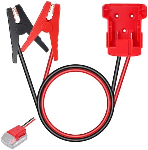 Jumper Cables Adapter with Alligator Compatible with Milwaukee M18 Battery