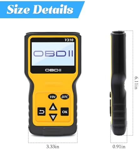 OBD2 Car Scanner Diagnostic Tool, Vehicle Engine Fault Code Reader CAN Diagnostic Scan Tool, Check Automotive Engine Light Emission Monitor Status, Universal for SUV RV Truck