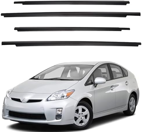 Dasbecan Weatherstrip Window Seal Car Window Moulding Trim 4pcs Compatible with Toyota Prius 2010-2015 Replaces# 75720-47021 75710-47021 75740-47021 75730-47021