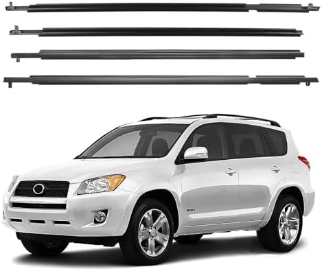 ItranMc Window Molding Trim Seal for 2009-2012 Toyota Rav4,Black Outer Door Weather Strip Window Seal Belt,Replace#75710-0R020 75720-0R020 75730-0R020 75740-0R020