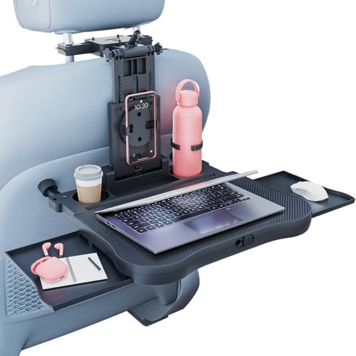 Tallew Car Backseat Tray Foldable, Laptop Desk Cup Holder for Travel