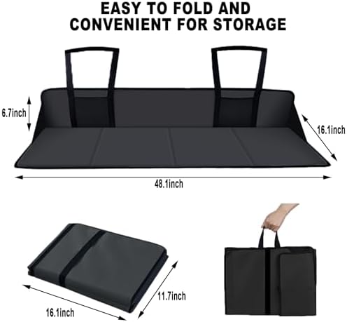 Car Rear Seat Mattress Extension Plate, Portable Mattress for Sleeping, Foldable Back Seat Extender, Increase Travel Trunk Space and Car Bed Camping Space for Car, SUV, Model Y/3 (Black)