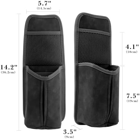Linkidea Car Seat Side Large Water Bottle Holder Compatible with Owala FreeSip 24oz/32oz, Yeti Rambler 26oz/36oz, Auto Seat Large Car Bottle Hanging Storage Organizer with Mesh Pocket, Black