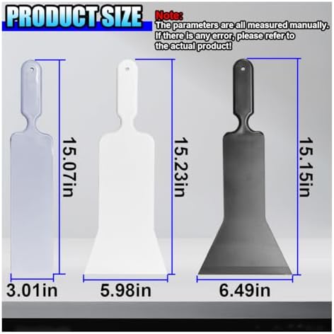 3PCS Car Bulldozer Squeegee, Long Handle Flat Glass Window Film Tint Tools, Scrubber Paddle Squeegee for Car Front Rear Windows Windshield Cleaning, Vinyl Wrap, Snow Frost Ice Removal