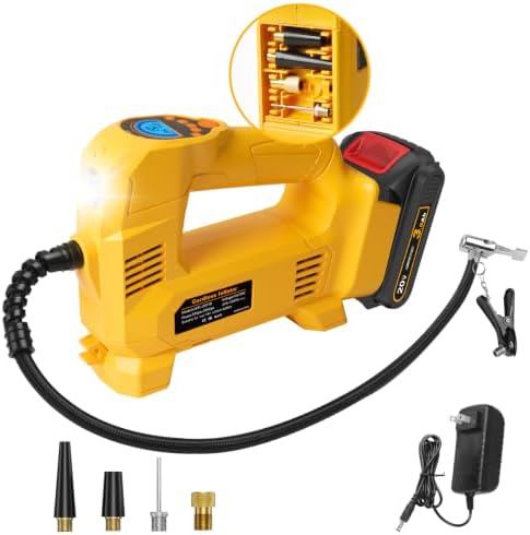 Tire Inflator Air Compressor Kit 150PSI Compatible with Dewalt 20V Battery