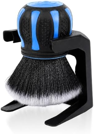 Car Detailing Brush, Car Cleaning Brush, Ultra Soft Fiber Auto Interior Dusting Brush with Storage Rack, Car Accessories Tire Shine Cleaning Tool Beauty Tools for Most Vehicles (Black Blue)