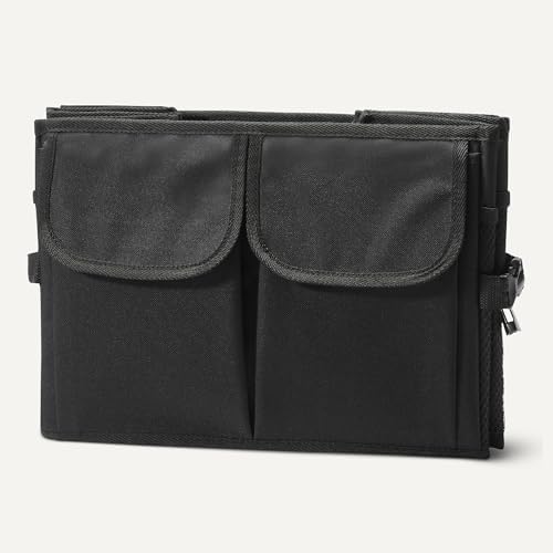 Amazon Basics Trunk Organizer for Car, Multi-Compartment Car Storage, Foldable, 13.5 Gallon, Black