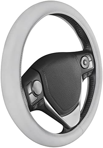 BDK Ultra Soft Blue Steering Wheel Cover, Unisex Car Accessories Non-Slip Comfy Soft Grip Faux Leather Auto Steering Wheel Cover for Cars Trucks Vans SUVs - Fits Standard 15" Inch Steering Wheels