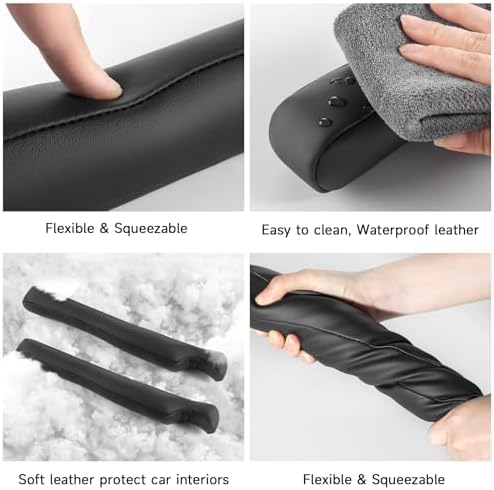 Car Seat Gap Filler, 2 Pack Leather Universal Gap Stopper for Car Truck SUV to Block The Gap Between Seat and Console Organizer Stop Things from Dropping, Black