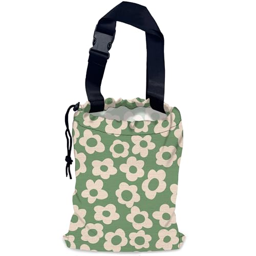 Groovy Florals Car Garbage Bag,Waterproof Small Car Trash Bag Hanging Back of Seat,Drawstring Hanging Car Trash Bag with Adjustable Buckle for Car Accessories
