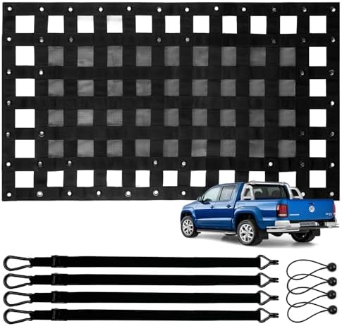Cargo Net for Pickup Truck Bed 2.3' x 3.9' Heavy Duty Adjustable Truck Bed Cargo Nets with Metal Cam Buckles & Hooks Rope