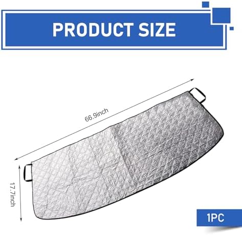 Car Windshield Cover, Anti-aging Windshield Cover for Leaves Waste Paper Rain and Snow, Sunproof & Scratchproof Vehicle Front Wiper Slot Protective Shield, for Most Cars (Silver)