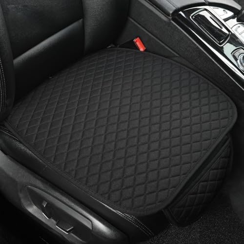 West Llama Linen Car Seat Covers,Bottom Seat Covers for Cars Include 1 Piece Front Driver Seat Pad Mat Universal Fits 90% Vehicles,SUVs,Cars,Sedans(1Piece-Black)