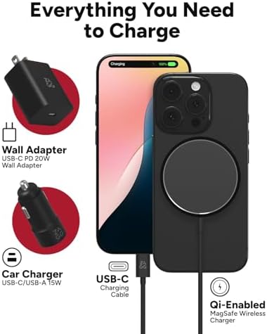 ZAGG Desktop Essentials International Travel Kit - International Power Adapter, Foldable Bluetooth Keyboard, Mouse, Wireless Charger, USB C Charging Cable, HDMI, Car Charger, 20W USB C Charging Block