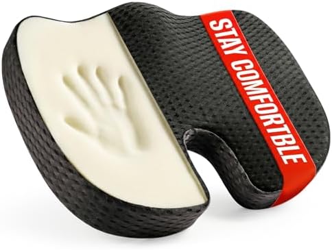Car Seat Cushion for Driving Comfort & Support - Premium Memory Foam Seat Pad with Breathable Washable Cover, Non-Slip Bottom, Road Trip Essentials for Car Seats