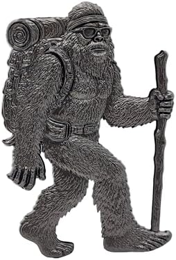 Bigfoot Camping Emblem – 3D Metal Sasquatch Badge for Cars, Campers, and Coolers (Black)